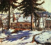 Charles Reiffel February Thaw, Silvermine Connecticut Norge oil painting reproduction